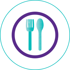 Icon of a plate of food utensils